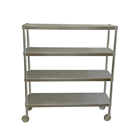 Prairie View N204836-4-CHL2 Mobile 4 Tier Queen Mary Shelving Units; 54 X 20 X 36 In.